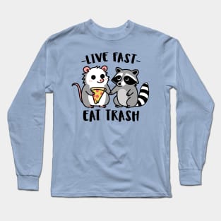 live fast eat trash (chibi) Long Sleeve T-Shirt